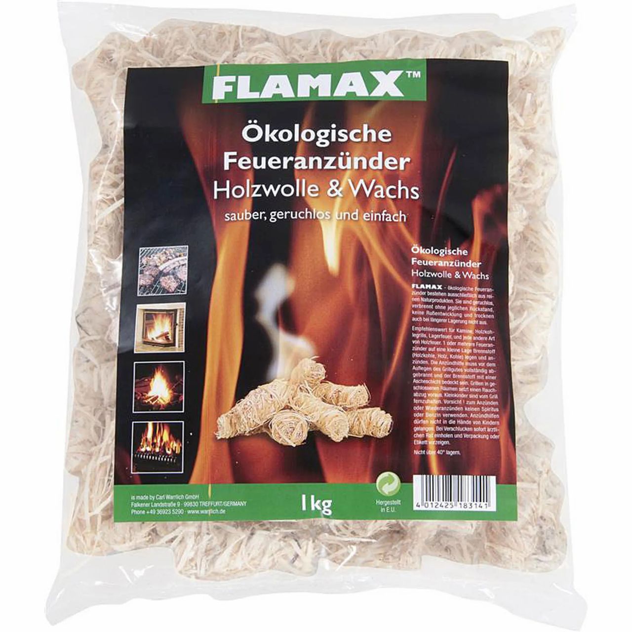 1 kg Flamax Anz&uuml;nder Holzwolle &Ouml;koanz&uuml;nder - Bild 1