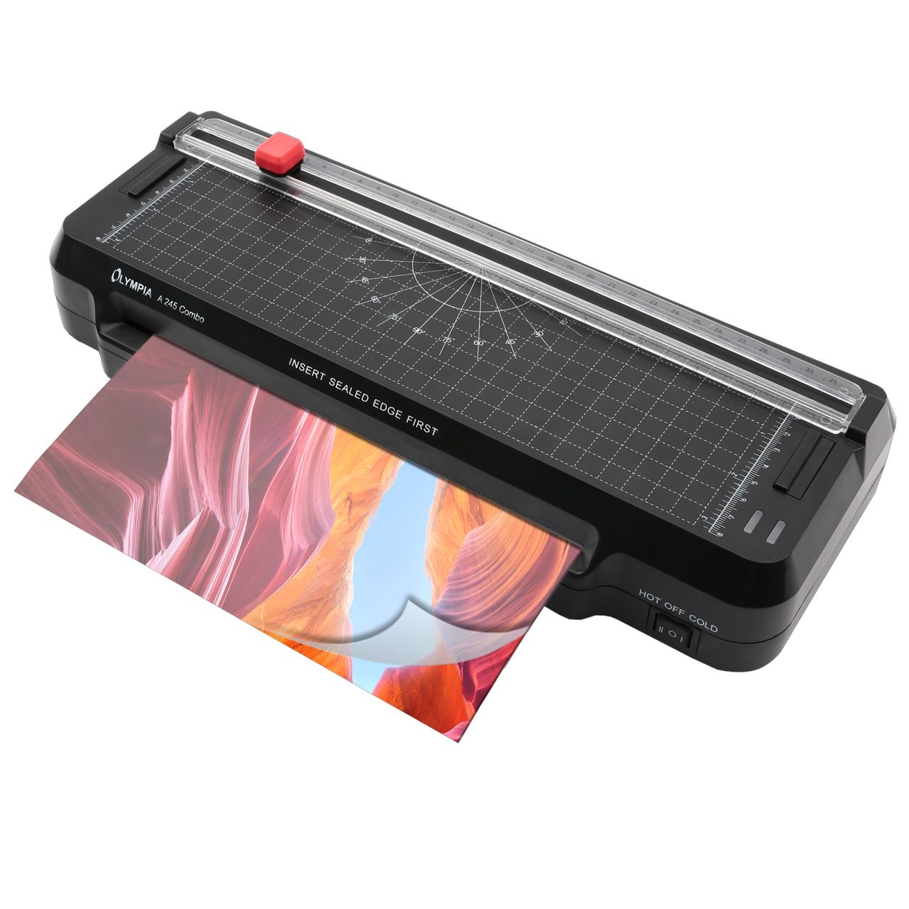 4 in1 Laminierger&auml;t + integriertes Schneidelineal + Laminierfolien-Set + Eckenrunder - Bild 1