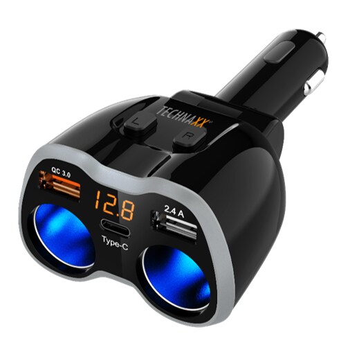 Technaxx Zweifach-12V-/24V- Splitter Zigarettenanz&uuml;nder-Verteiler USB TX-163 - Bild 1