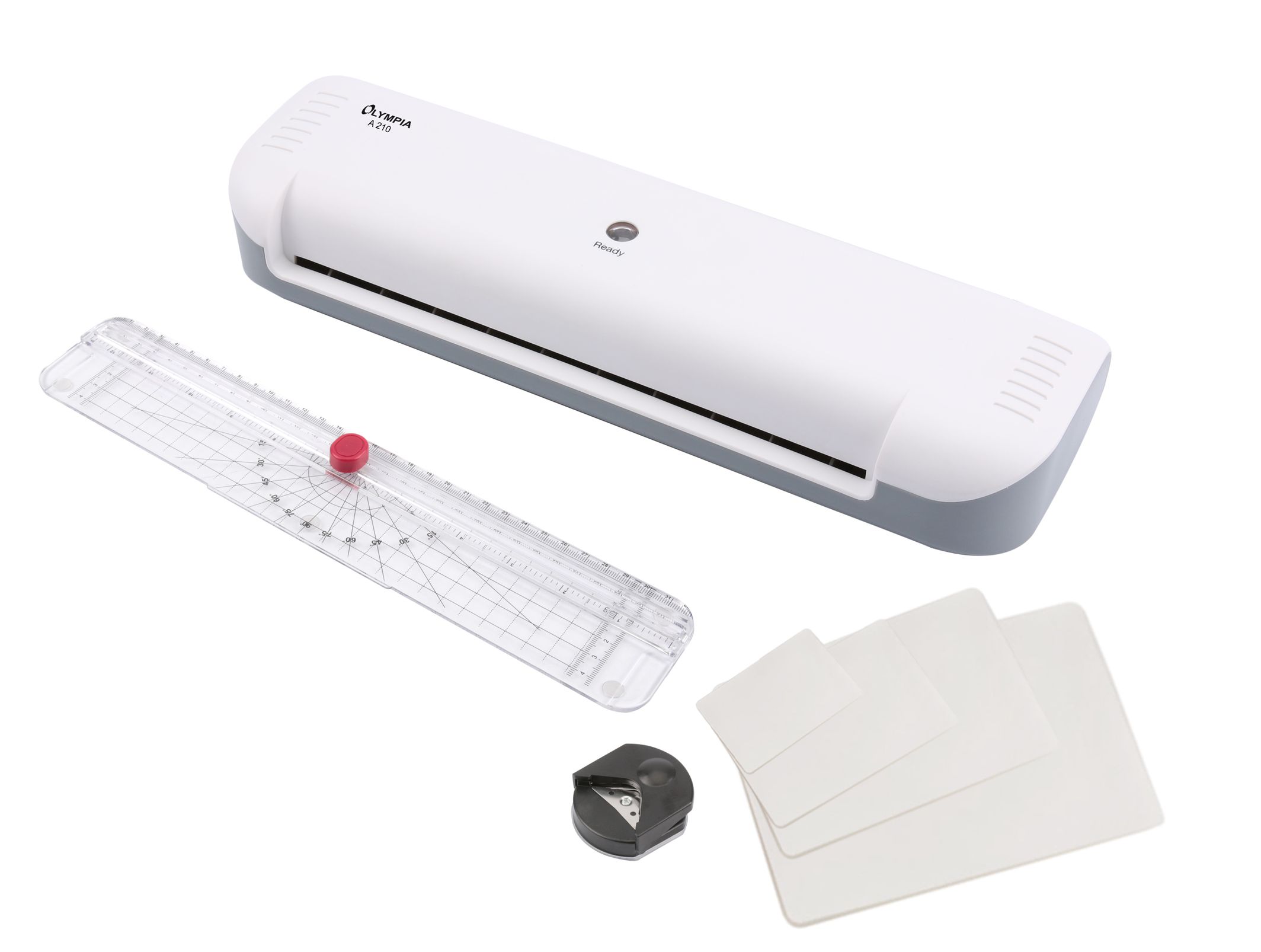 Olympia 4 in 1 Laminierset mit Laminierger&auml;t A210  Laminierfolien Eckenrunder Schneideger&auml;t - Bild 1