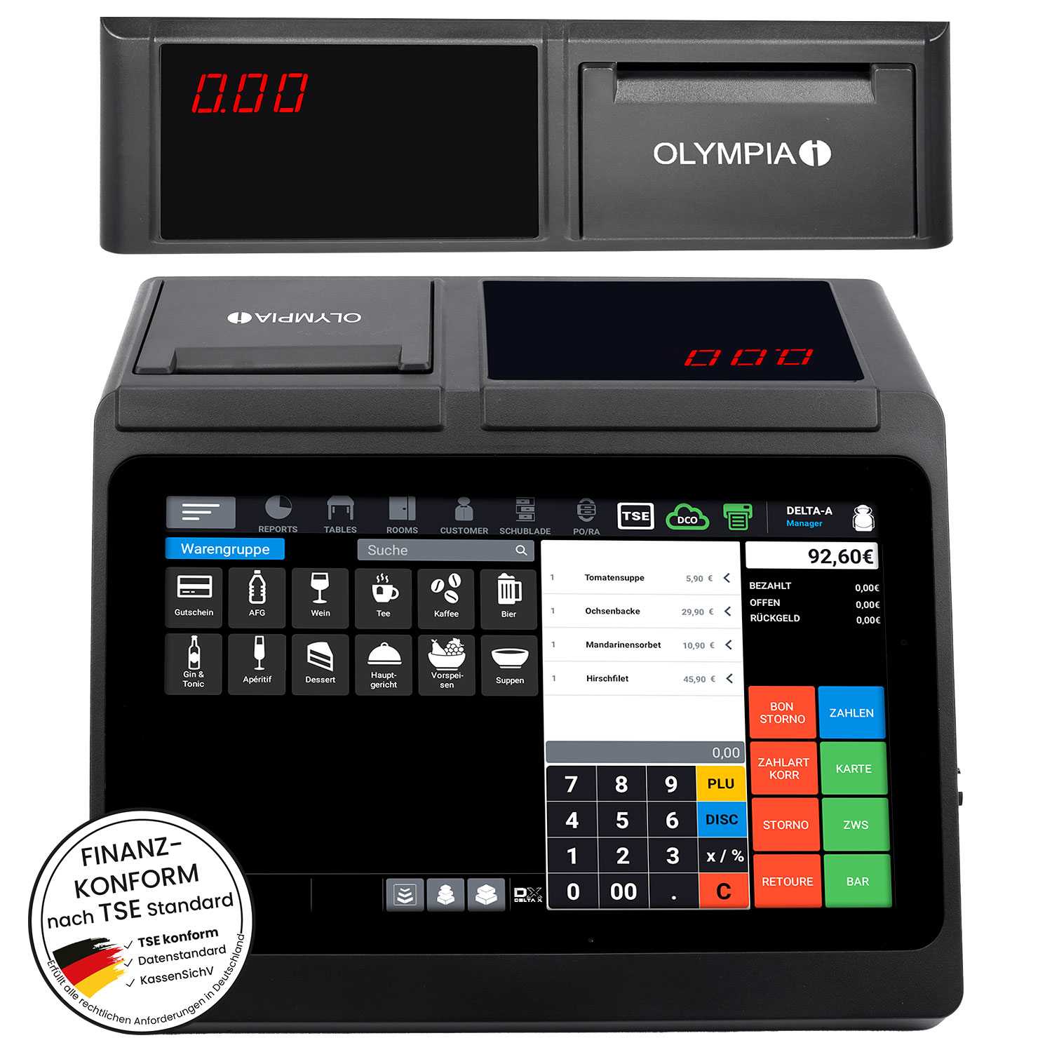 Olympia Registrierkasse T110 Touch f&uuml;r Gastronomie und Handel - Bild 1