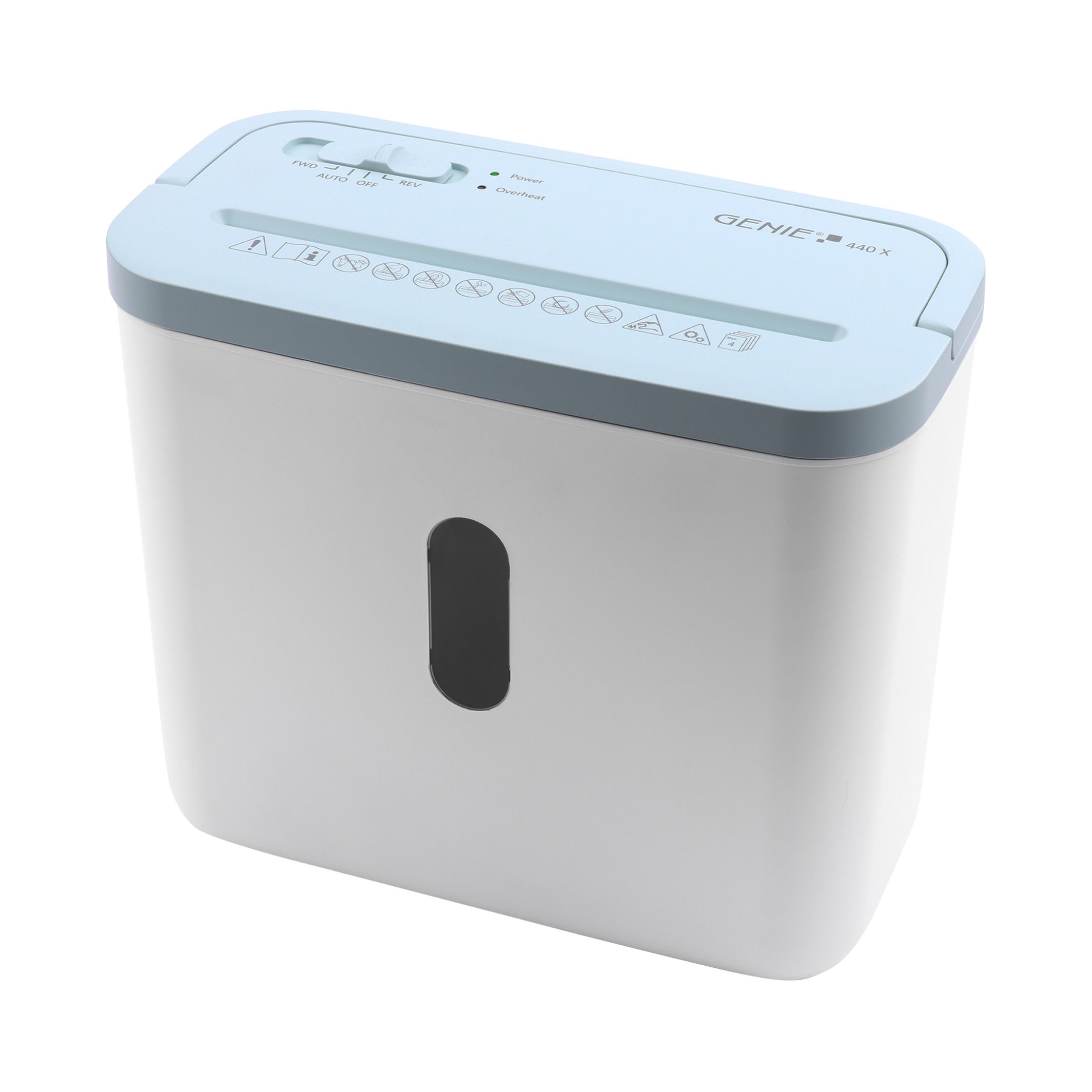 GENIE 440 X Aktenvernichter, 4 Blatt, Partikelschnitt wei&szlig;/blau - Bild 1