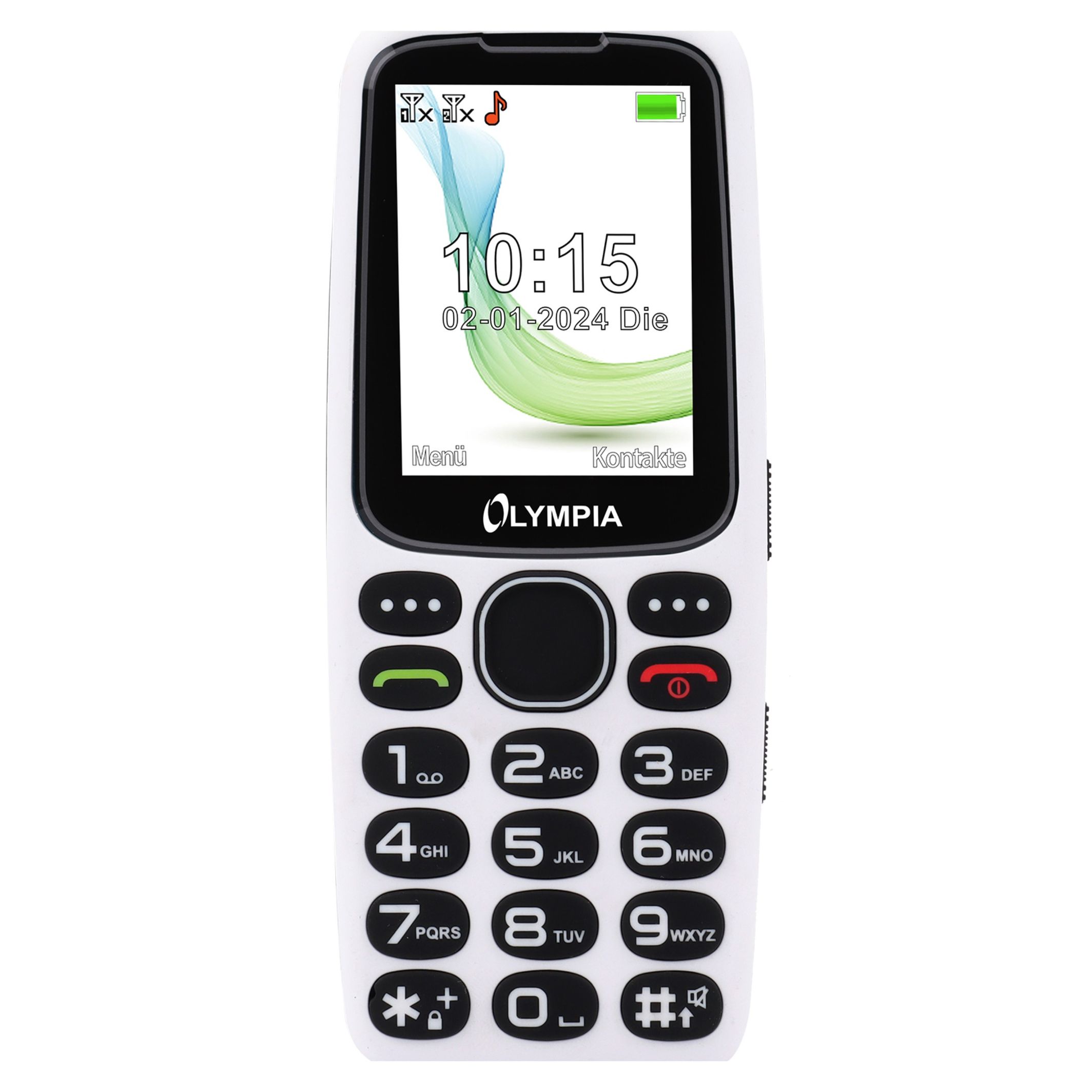 Komfort-Mobiltelefon mit Gro&szlig;tasten und gro&szlig;em Farb-LC-Display wei&szlig; Olympia Star - Bild 1