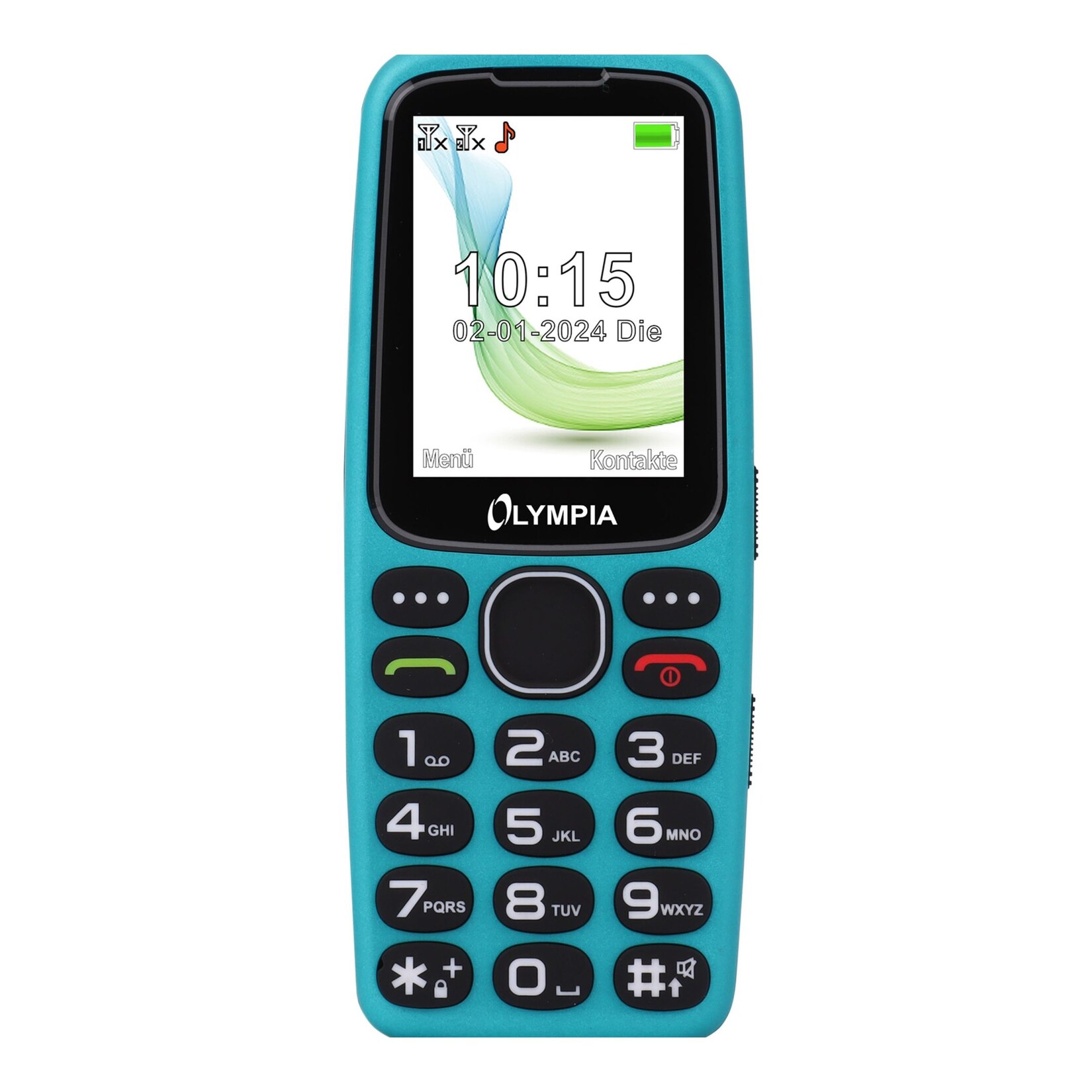Komfort-Mobiltelefon mit Großtasten und großem Farb-LC-Display türkis Olympia Star | 04030152953073