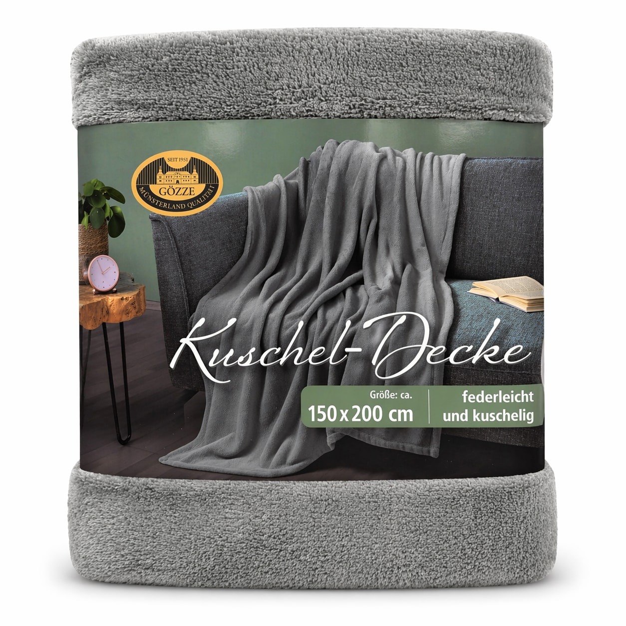 Premium Kuscheldecke 150x200 cm &ndash; Samtweiche Wohndecke & Tagesdecke in 5 Trendfarben - Bild 1