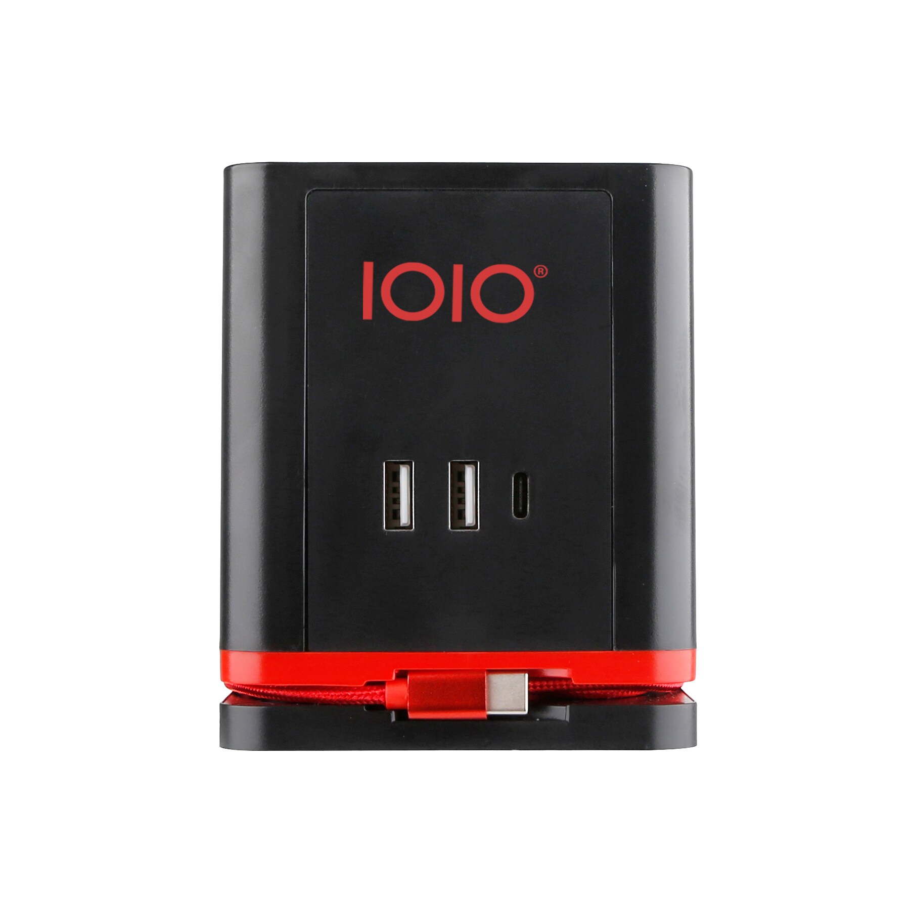 Steckdosenw&uuml;rfel SW 1000 3-fach Schutzkontaktteckdose + 2 x USB-A und 1 x USB-C Schwarz - Bild 1