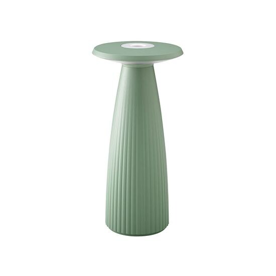 SIGOR Blumenvase Akku-Tischleuchte LED Nuflair 24cm Flex-Mood IP54 USB-C dimmbar salbeigr&uuml;n - Bild 1