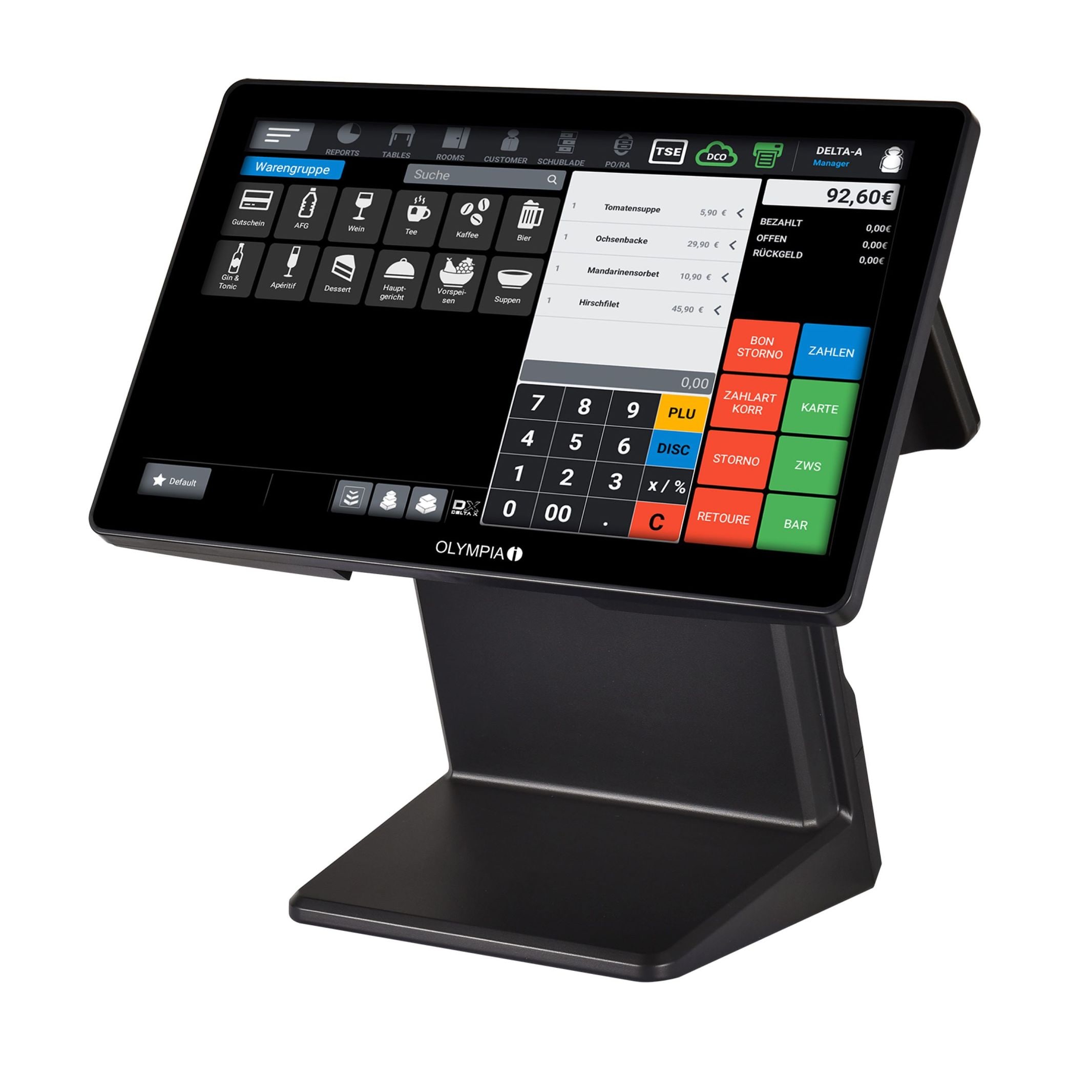 Olympia T400 Registrierkasse mit 15,6 Zoll Touchdisplay Handel & Gastro Kundendisplay - Bild 1