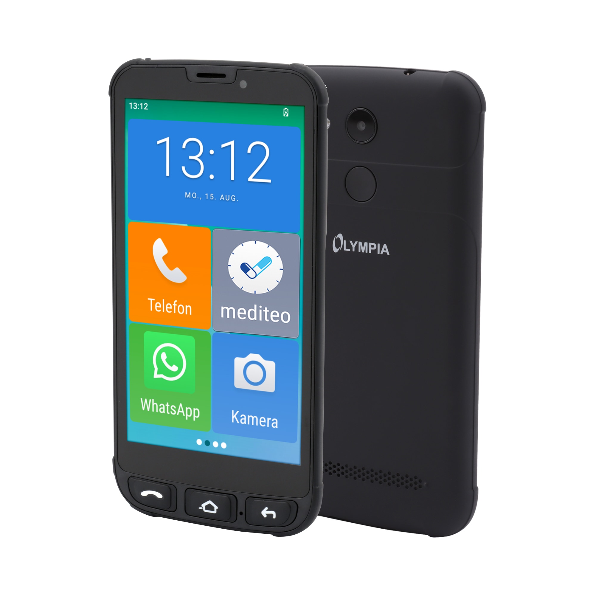 Olympia Neo Mini+ Senioren Smartphone 5 Zoll mit Notruftaste Ladestation Android 15 Dual SIM - Bild 1