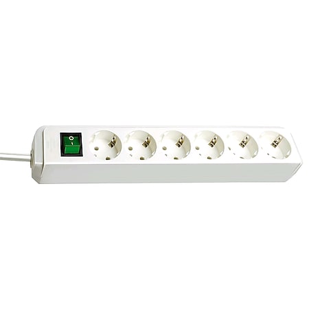 Brennenstuhl Eco-Line Steckdosenleiste mit Schalter 6-fach 1,5m Farbe: Weiß - Bild 1