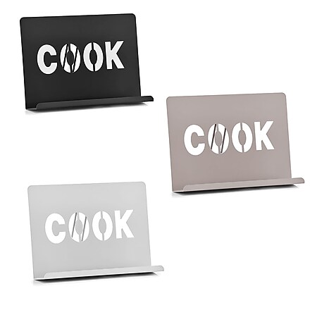 Zeller Kochbuchständer aus Metall, matt versch. Farben 29x20,2x5,6 cm Farbe: weiß - Bild 1