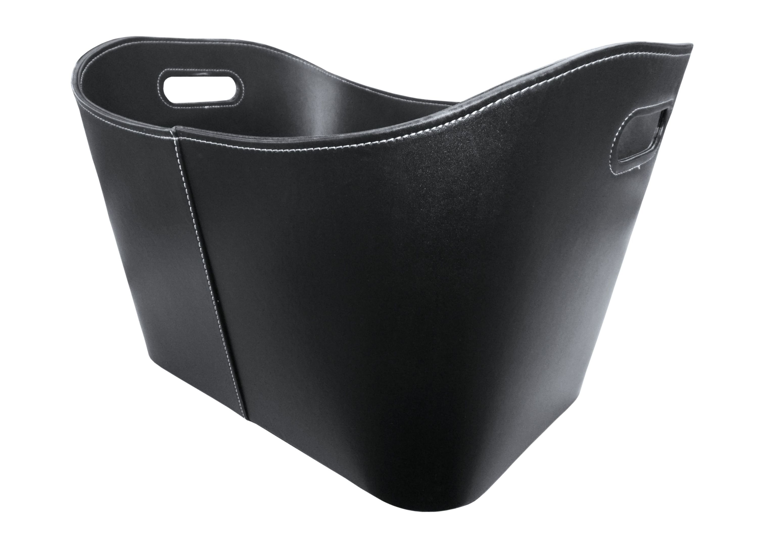 Metrox Holzkorb Kunstleder schwarz, Allzweckkorb, robustes Material - Bild 1