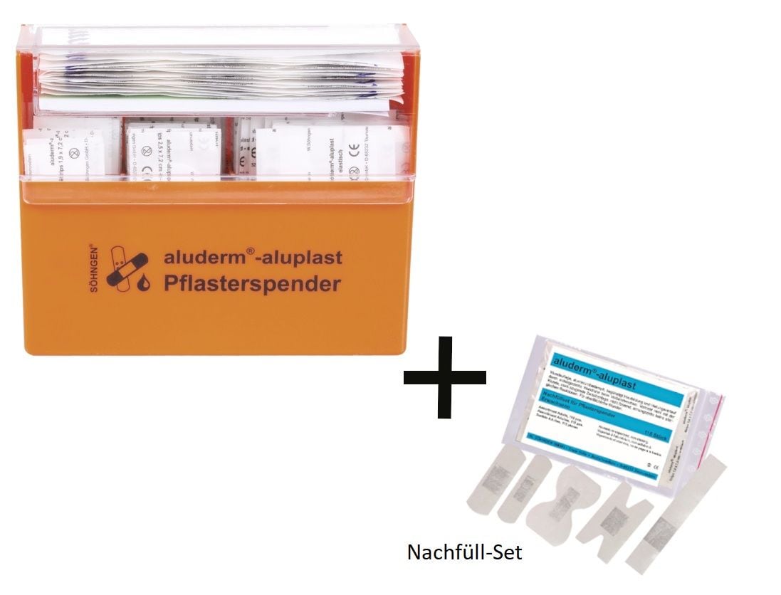 S&ouml;hngen Pflasterbox Edition M inkl. Nachf&uuml;llpack, 200 Pflaster, aluderm-aluplast - Bild 1