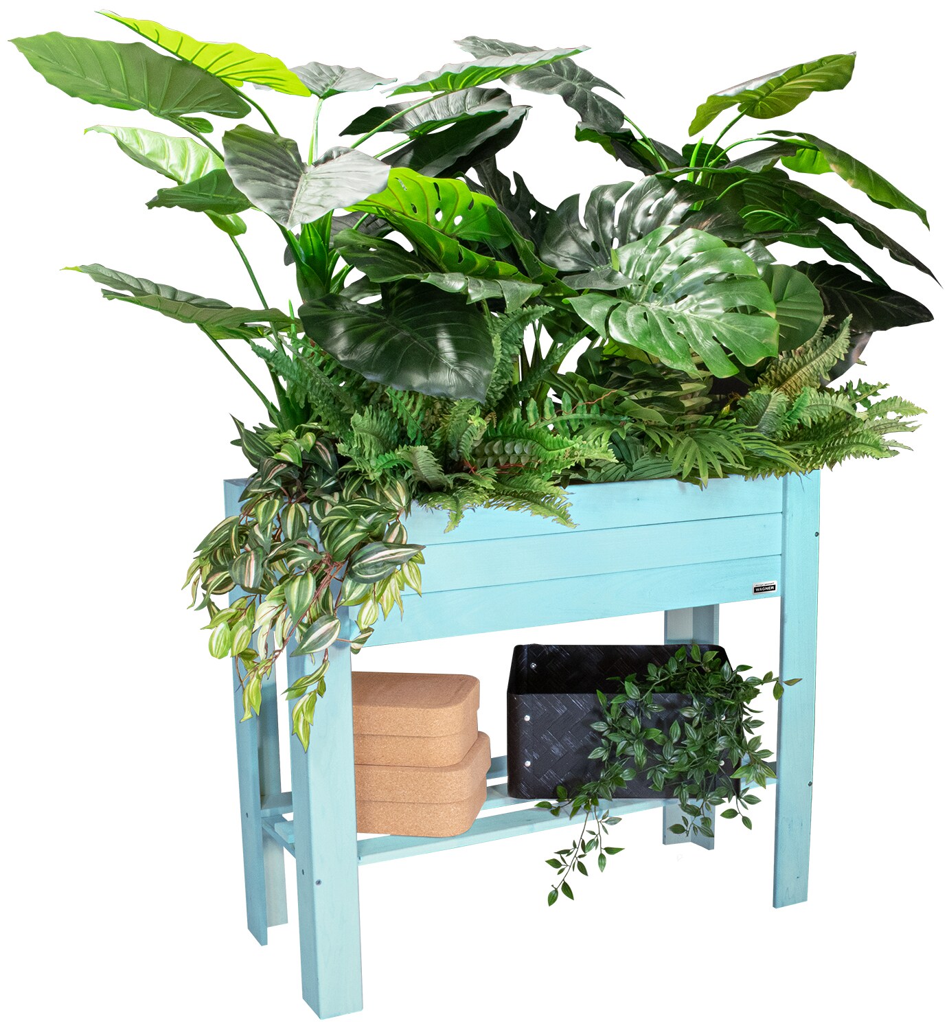 Hochbeet GreenBOX Light, Blumenkasten türkisblau 70x83x34,5cm WAGNER, Blumenbeet