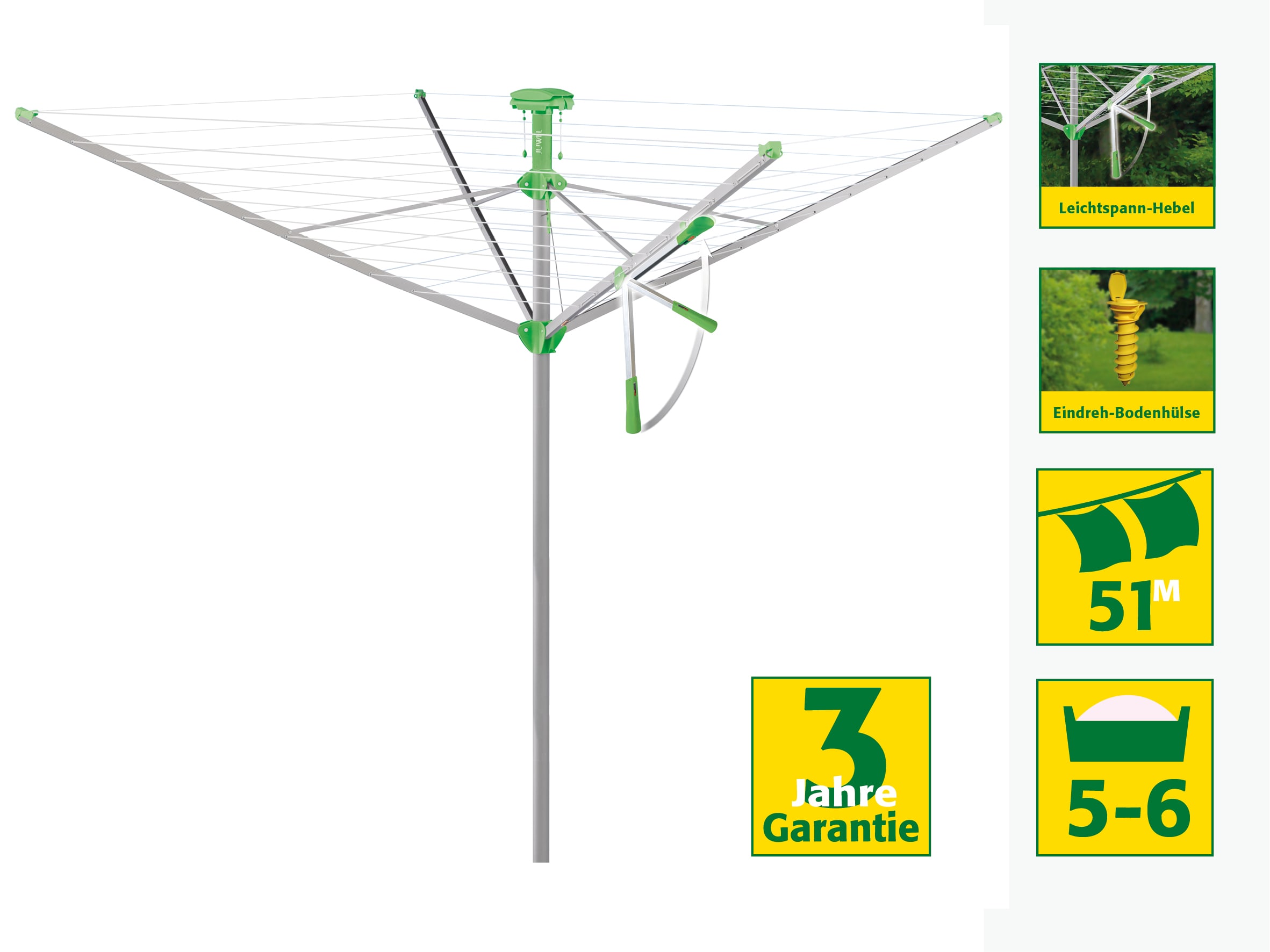 Juwel W&auml;schespinne Novaplus 600 Easy Spannautomatik 6 W&auml;scheladungen Bodenh&uuml;lse - Bild 1