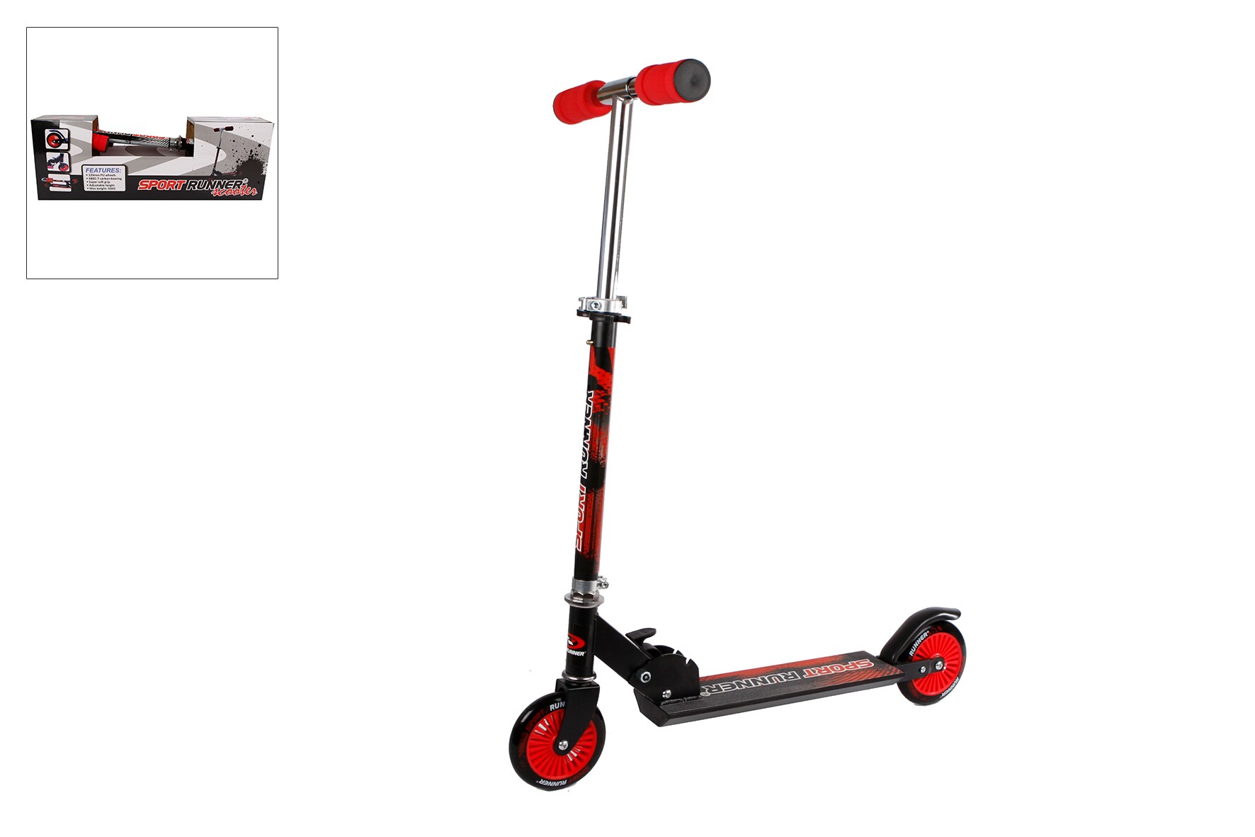 Kids Globe Street Rider Aluscooter Roller City Roller rot-schwarz klappbar