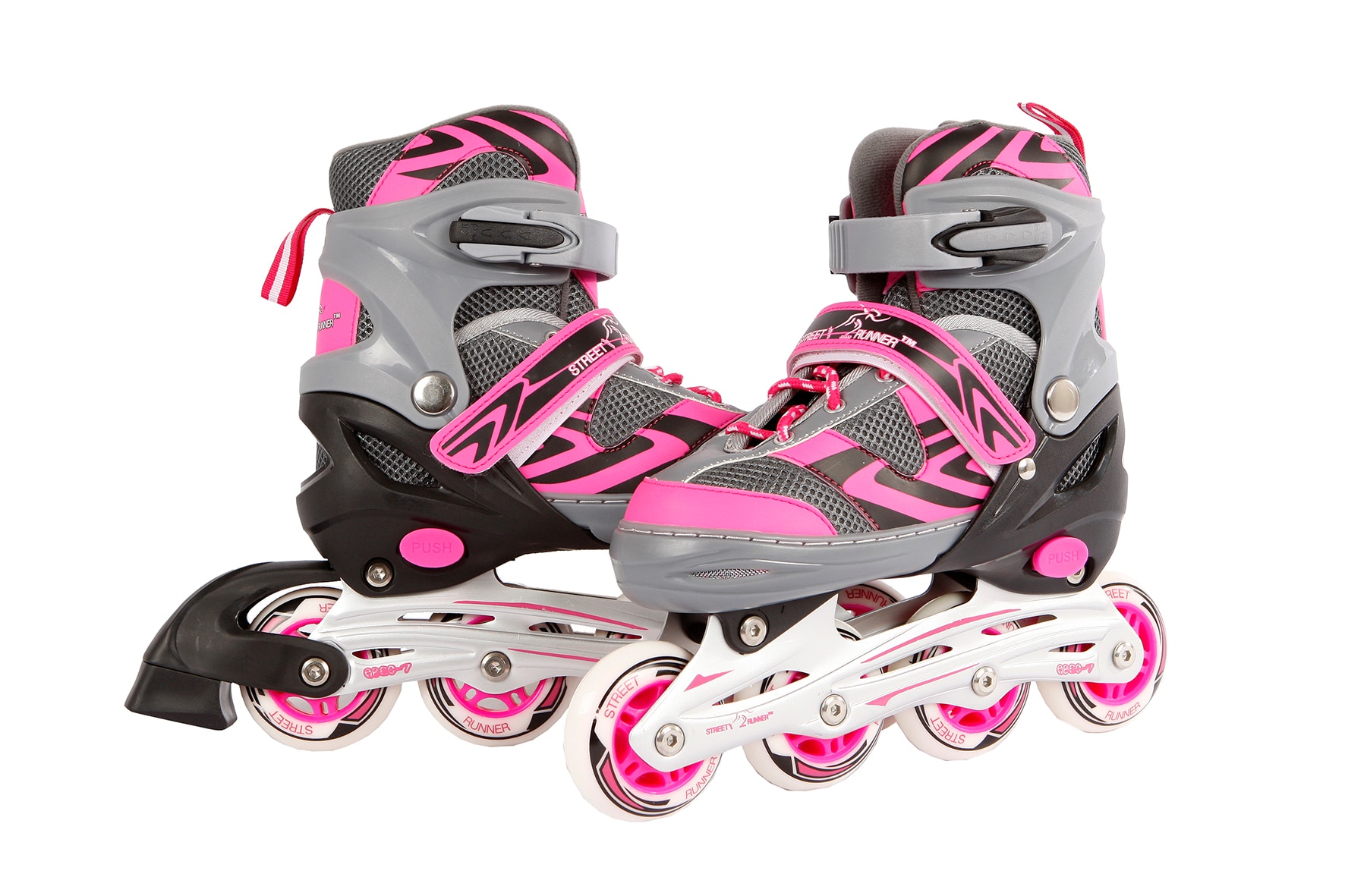 Kids Globe Street Rider Inlineskates Inliner rosa/grau, verstellbar Gr&ouml;&szlig;e 37-40 - Bild 1