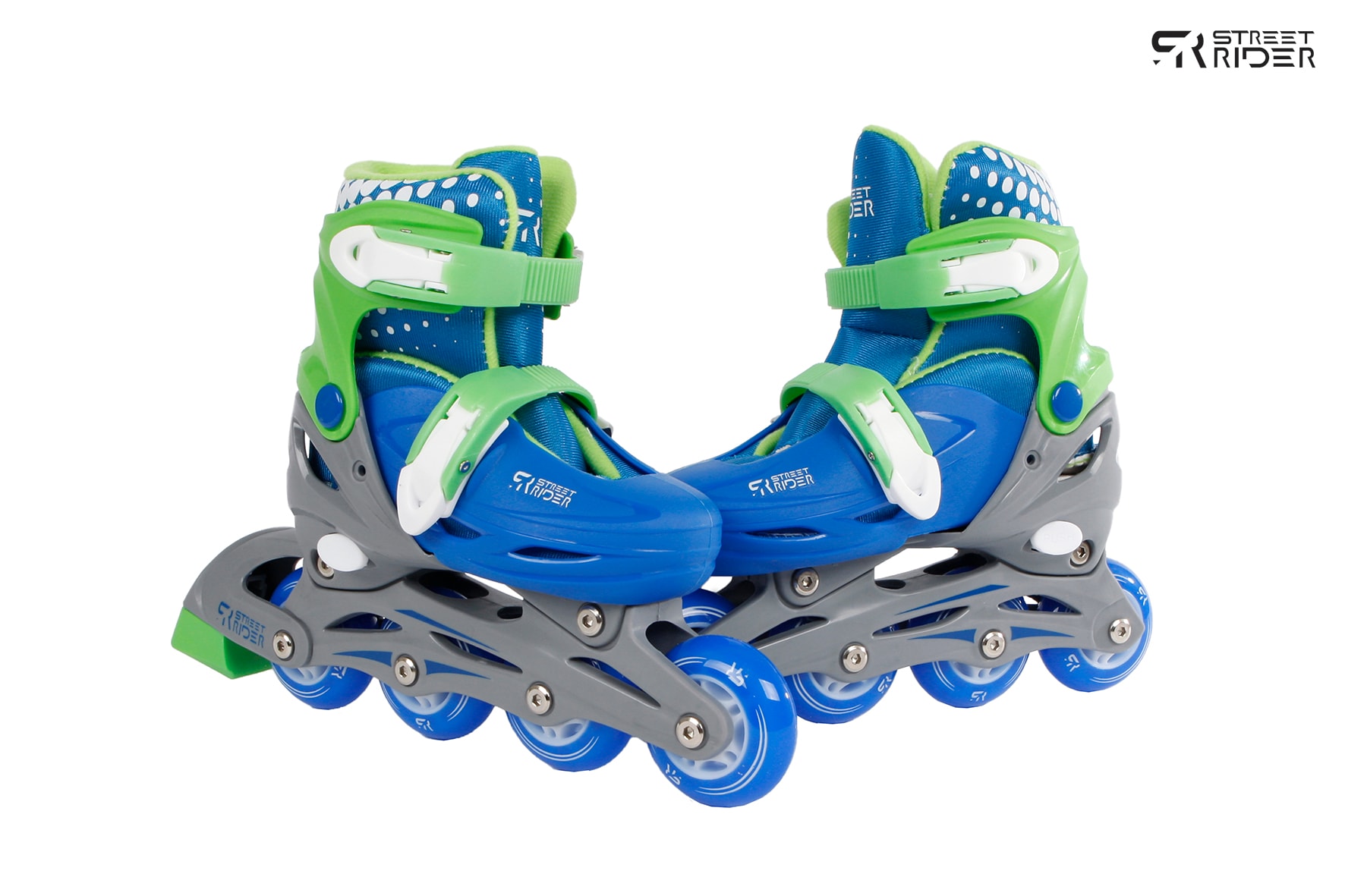 Kids Globe Street Rider Inlineskates gr&uuml;n / blau, verstellbar von Gr&auml;&szlig;e 27-30 - Bild 1