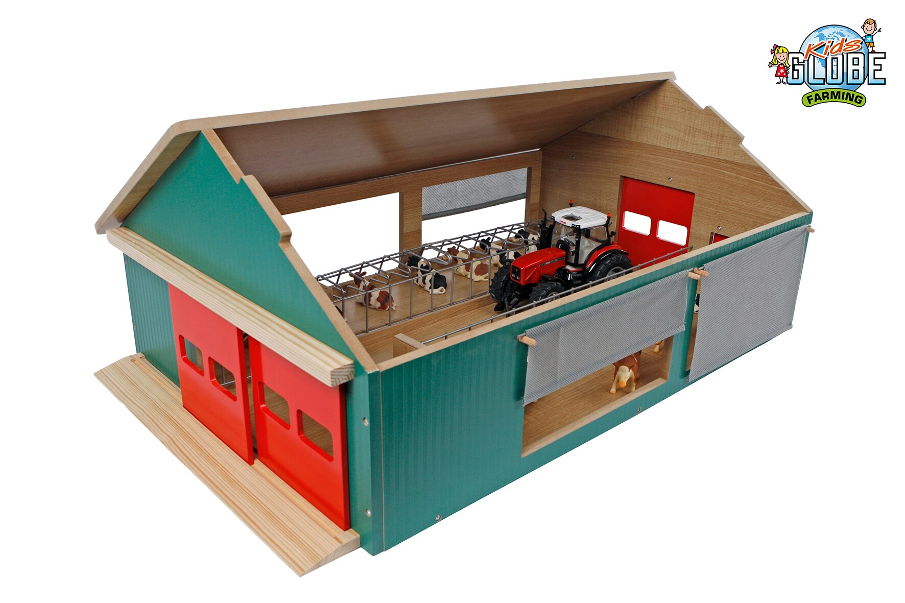 Kids Globe Stall mit beweglichen Elementen Holz Ma&szlig;stab 1:32 64 x 42.5 x 26.5 cm - Bild 1