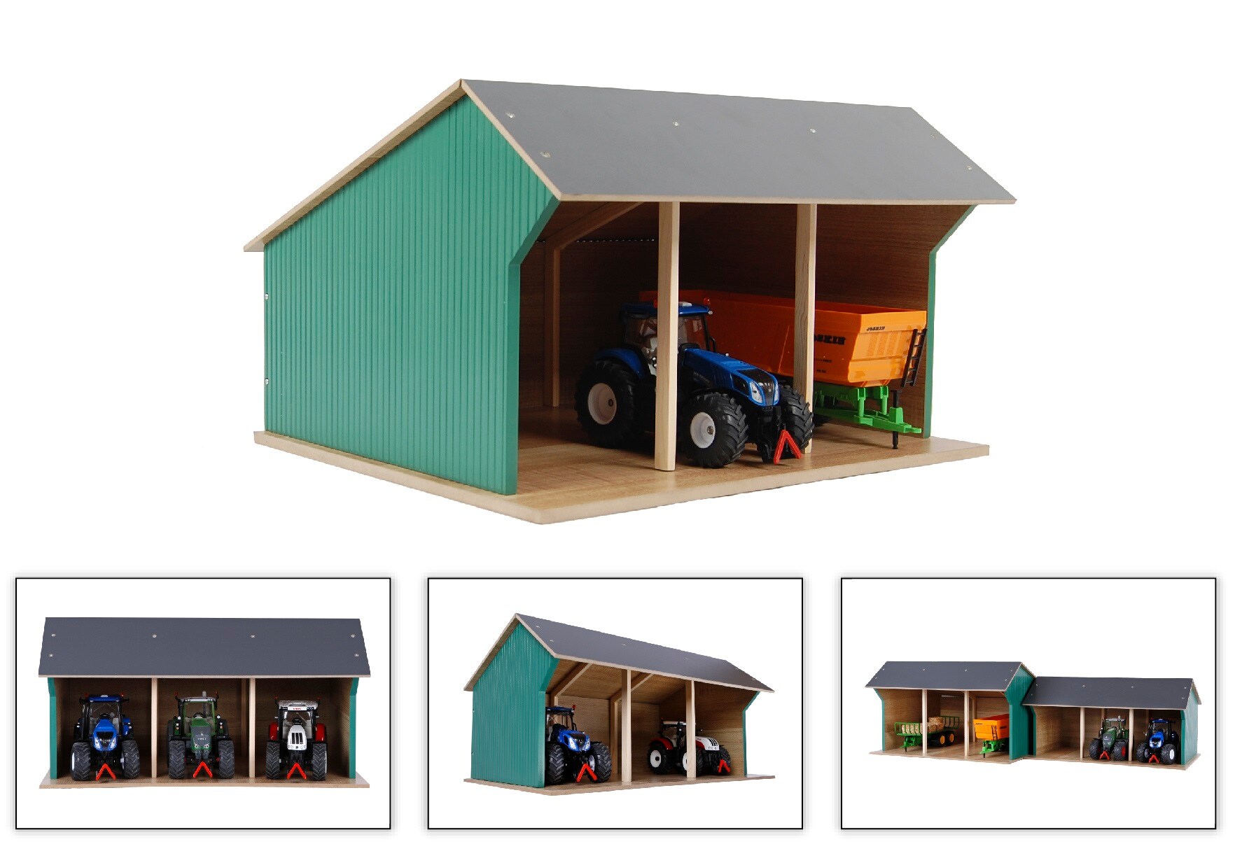 Kids Globe Fahrzeugschuppen 1:32 f&uuml;r bis zu 3 Fahrzeuge Ma&szlig;e 45x28x22 cm - Bild 1