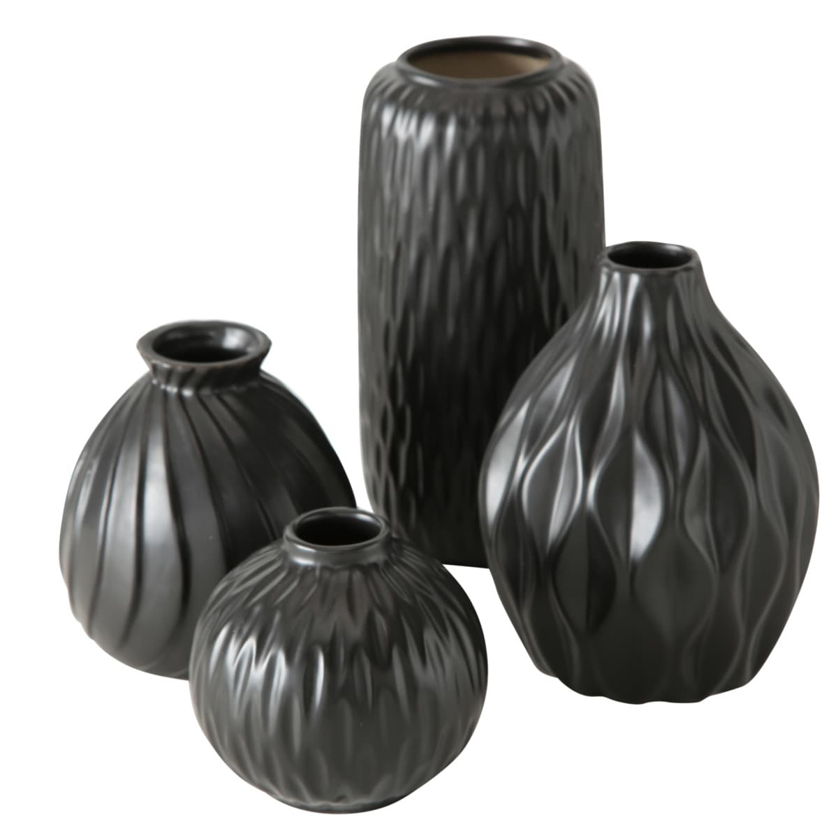 Boltze Vase Zalina 4-teilig schwarz, Blumenvase, Keramik Vase f&uuml;r Blumen - Bild 1