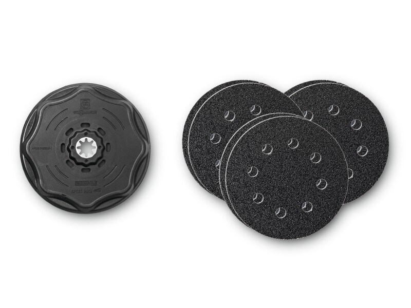 Fein Schleifplatte115mm gelocht, mit Kletthaftteil, inkl. Schleifblätter