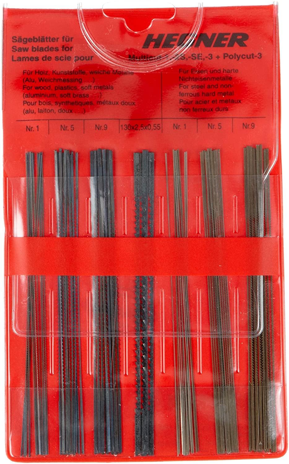 Hegner 00000700 Laubs&auml;geblatt Sortiment f Holz Kunststoffe leichte Metalle 76tlg - Bild 1