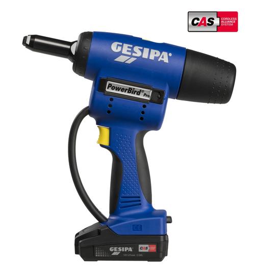 GESIPA Akku Blindnietger&auml;t PowerBird Pro Gold Edition 20000 N mit  Akku 2,0 Ah - Bild 1