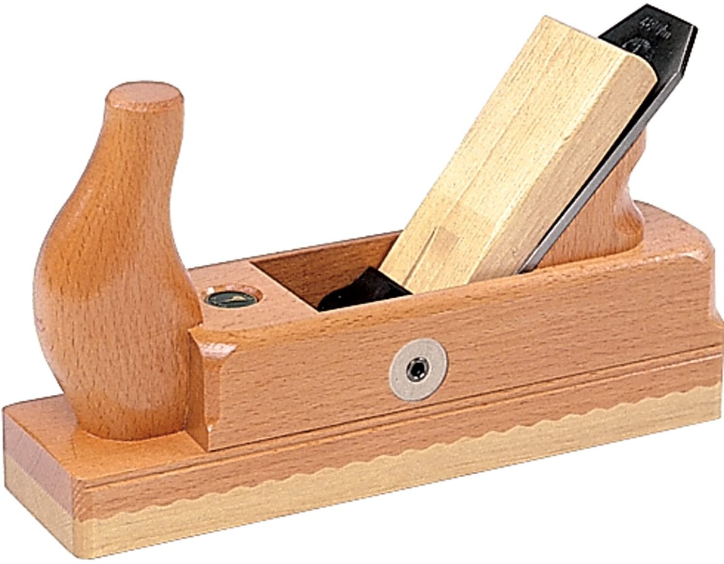 Ulmia Holzhobel/Schlichthobel mit Weißbuchensohle/Einfacheisen, zum Abschlichten