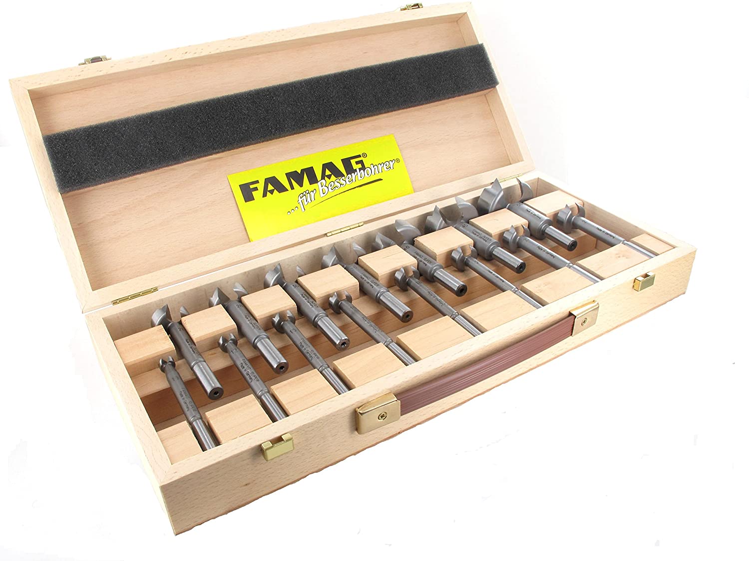 Famag SUPER-Forstnerbohrersatz Classic WS 15-teilig im Holzkasten 1630515 - Bild 1