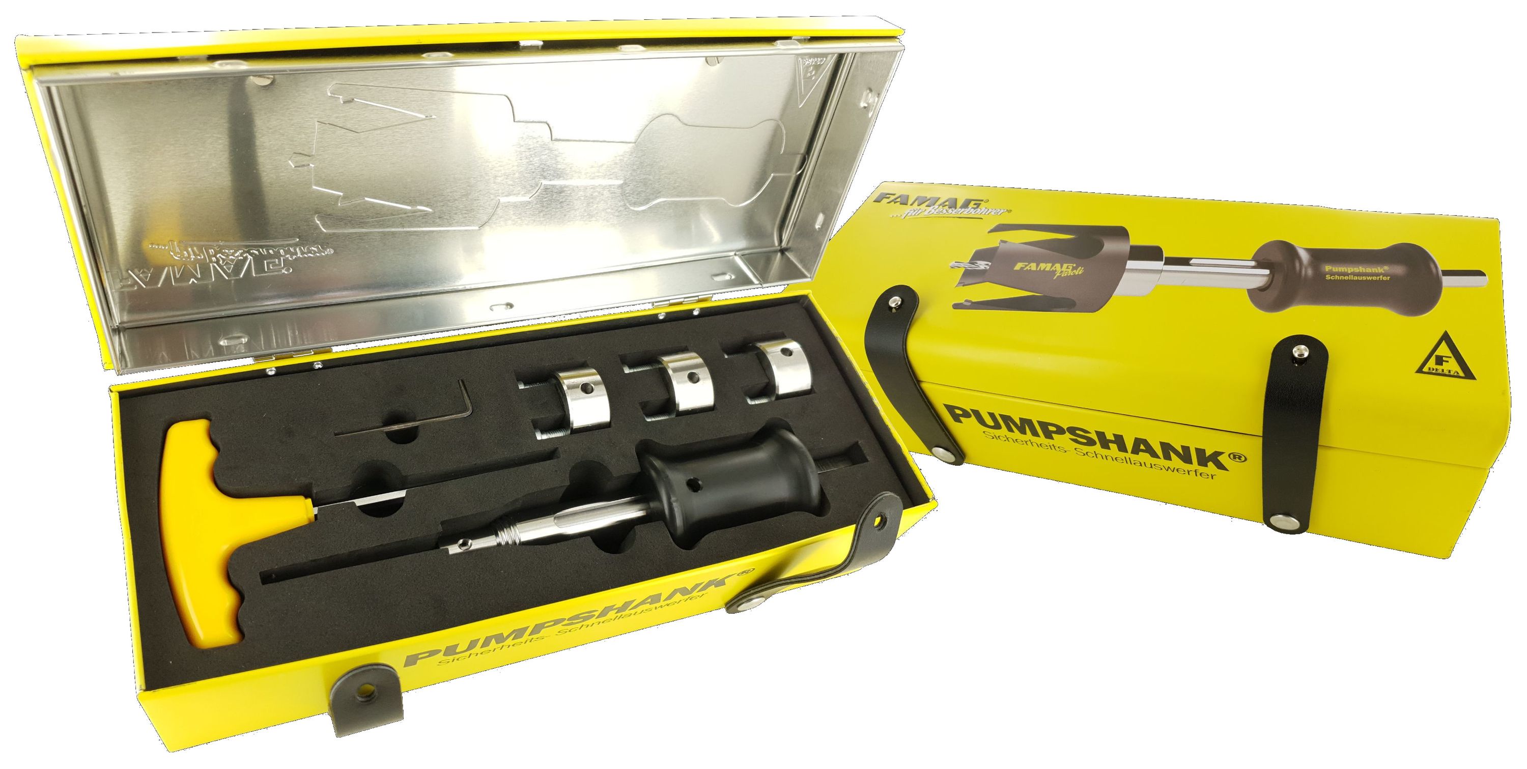 Famag Schnellauswerferschaft Pumpshank (f&uuml;r Lochs&auml;gen, inkl. 3 Adapter - Bild 1