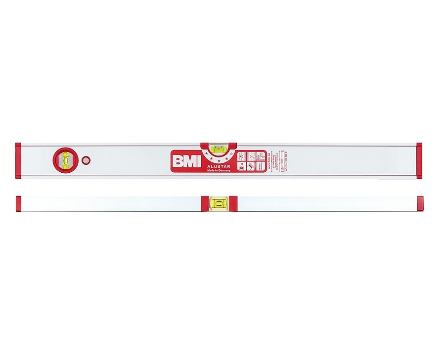 BMI Alu-Profil Wasserwaage ALUSTAR 100 cm lang, kantenlose Horizontal-Libelle - Bild 1