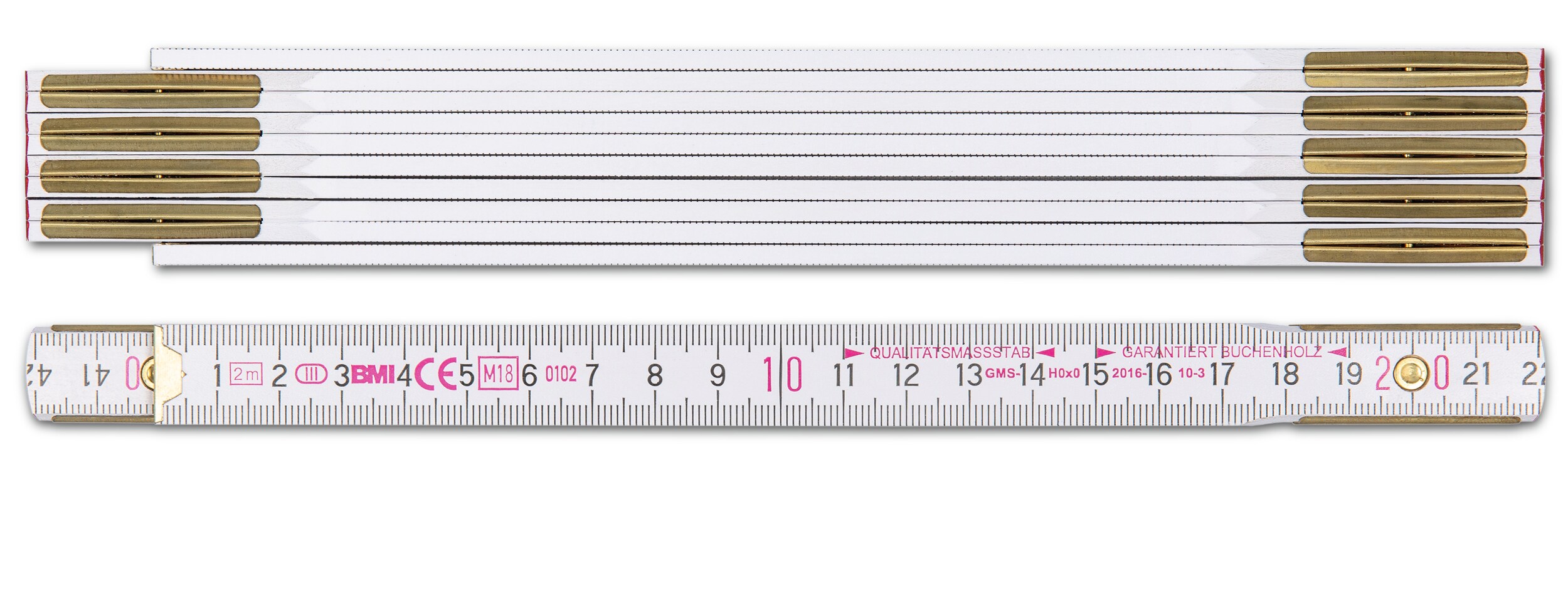 BMI Holzgliederma&szlig;stab 9042 10 St&uuml;ck wei&szlig; L&auml;nge 2 m Gliederst&auml;rke 3,0 mm - Bild 1