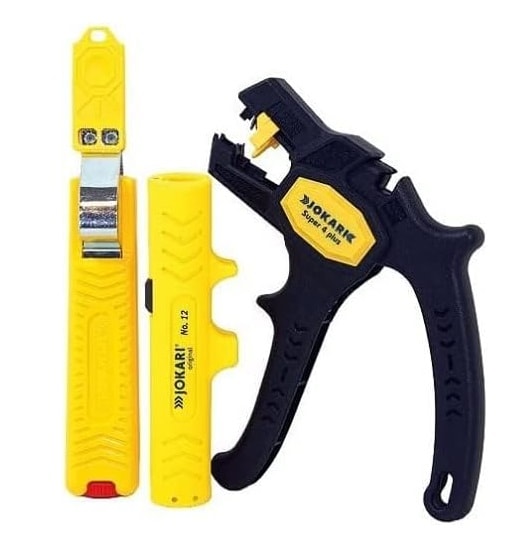 Jokari Kabelverarbeitungs-Set + Kabelmesser Kabel-Entmanteler und Abisolierzange - Bild 1