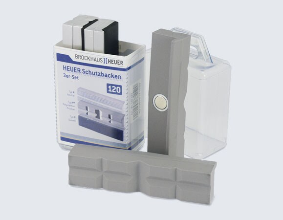 Heuer Schraubstockbacken Set 3-teilig, Schutzbacken zu Schraubstock 120 mm