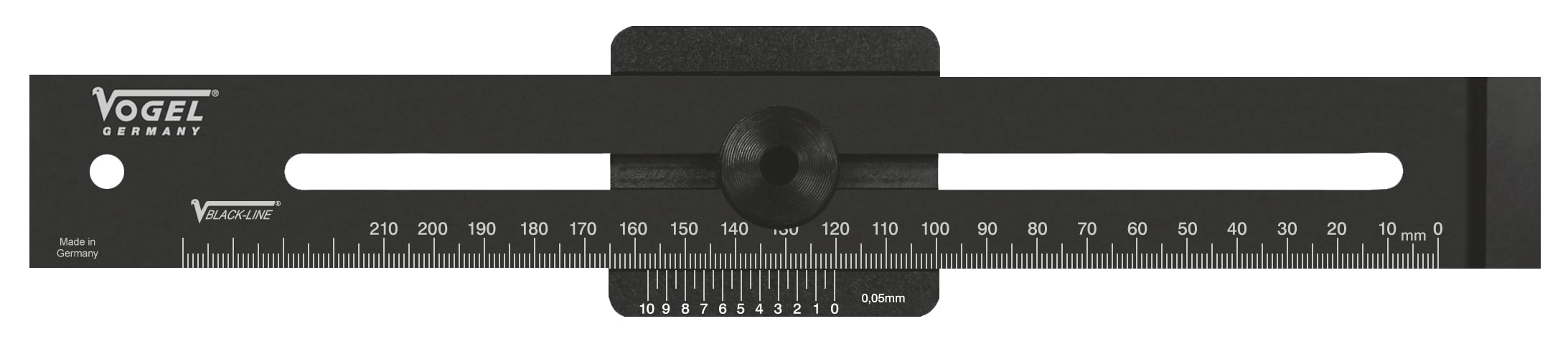 Vogel Germany Streichma&szlig; Anschlaglineal Dur-Aluminium Messbereich 200 mm schwarz - Bild 1