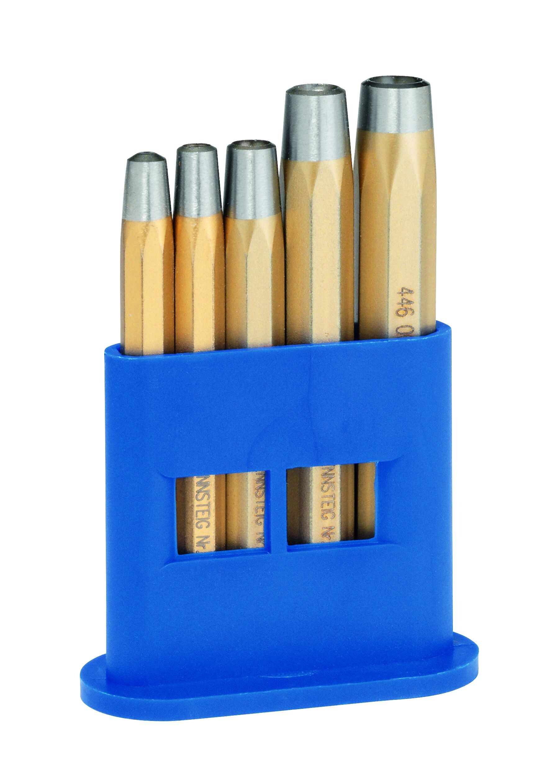 Rennsteig Nietkopfsetzersatz 5-teilig, Gr&auml;&szlig;e 2-6 mm, f&uuml;r Nieten DIN 660 - Bild 1