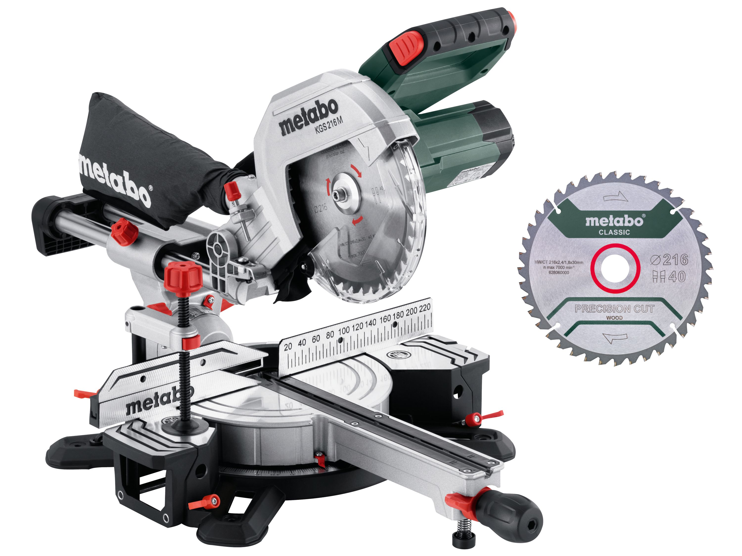 Metabo KGS 216 M Set Kappsäge (Karton, mit 2. Hartmetall-Sägeblatt) 613216900