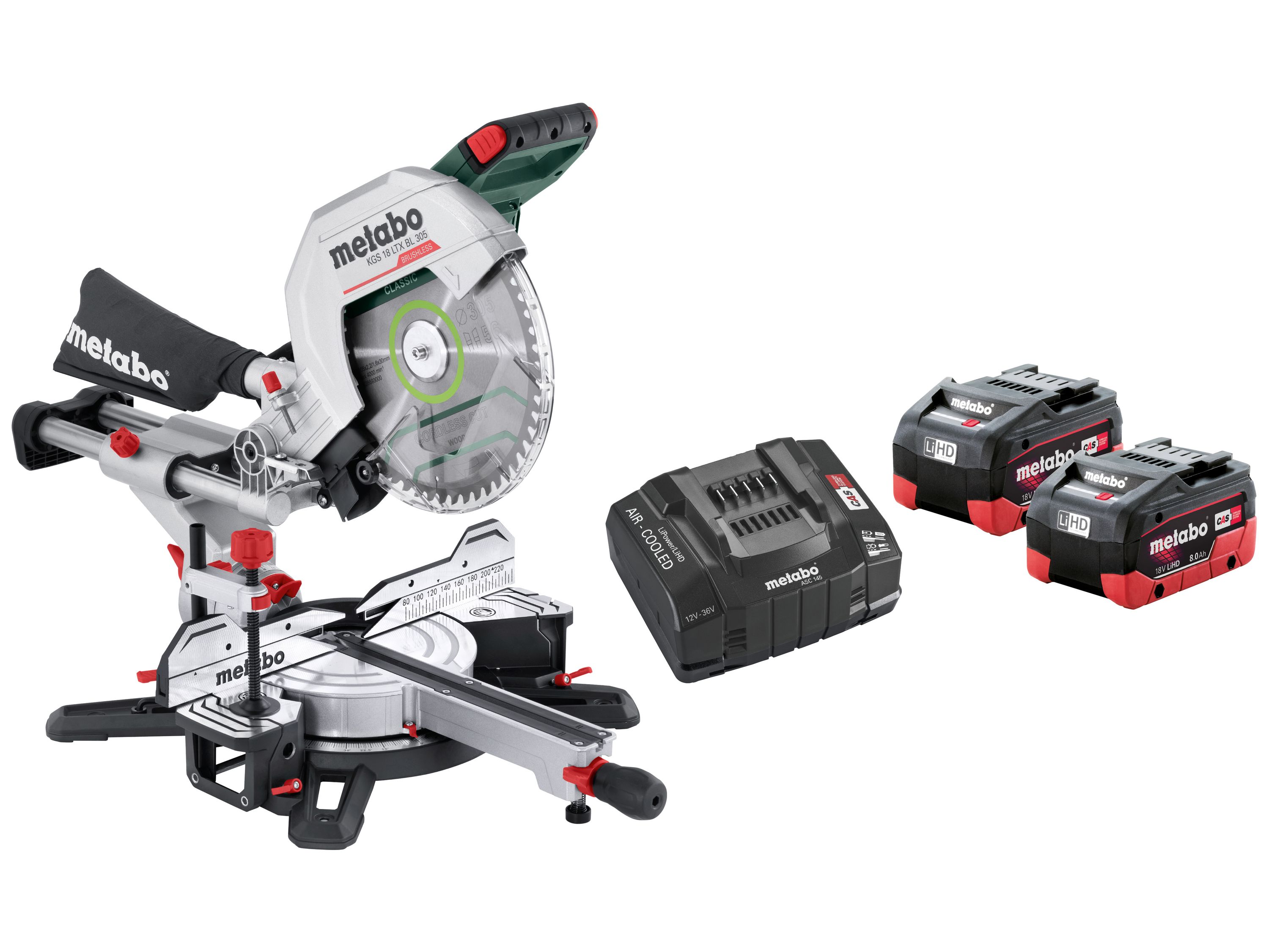 Metabo KGS 18 LTX BL 305 Akku-Kappsäge (18V 2x8Ah LiHD- ASC 145) 614305810
