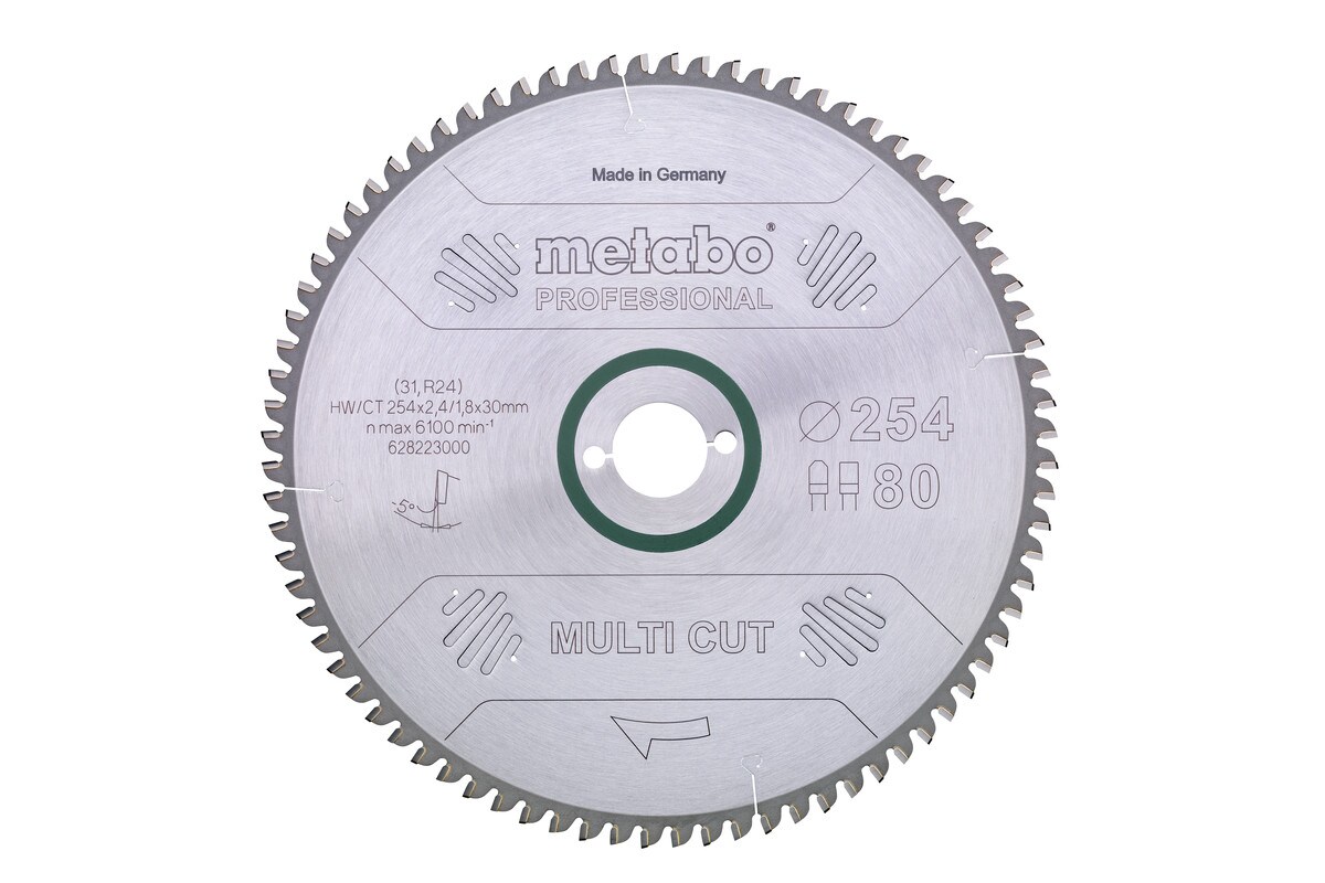 Metabo Kreiss&auml;geblatt HW/CT 254x30x2,4 S&auml;geblatt 1,8 80 Z&auml;hne, f&uuml;r Holz + Metall - Bild 1