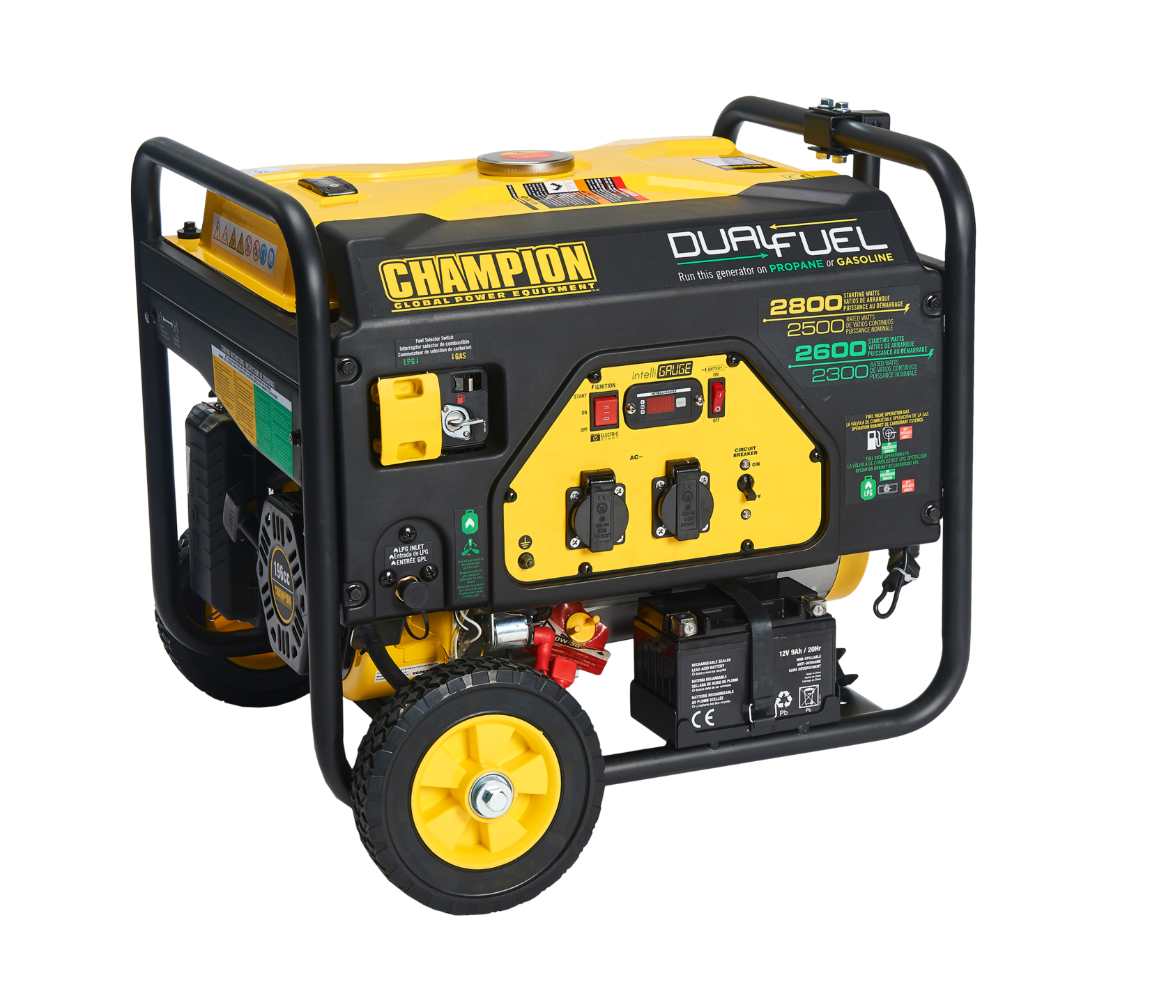 Champion Power Equipment Stromaggregat Benzin+Gas 2800 Watt, tragbarer Generator | 05060423980100