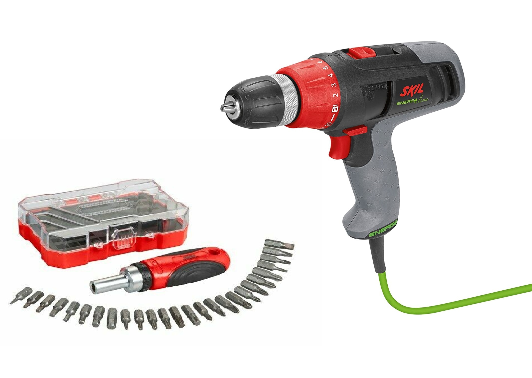 Skil Set Bohrschrauber Energy Line + 26 teilige Bit Box kompakt, leicht/pr&auml;zise - Bild 1