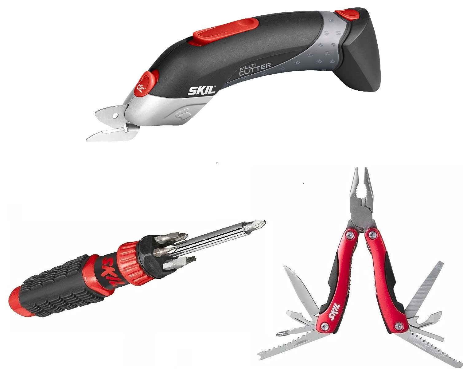 Skil Set Akkuschere Multi-Cutter 2900 AJ + Schraubenzieher + Multitool schneider