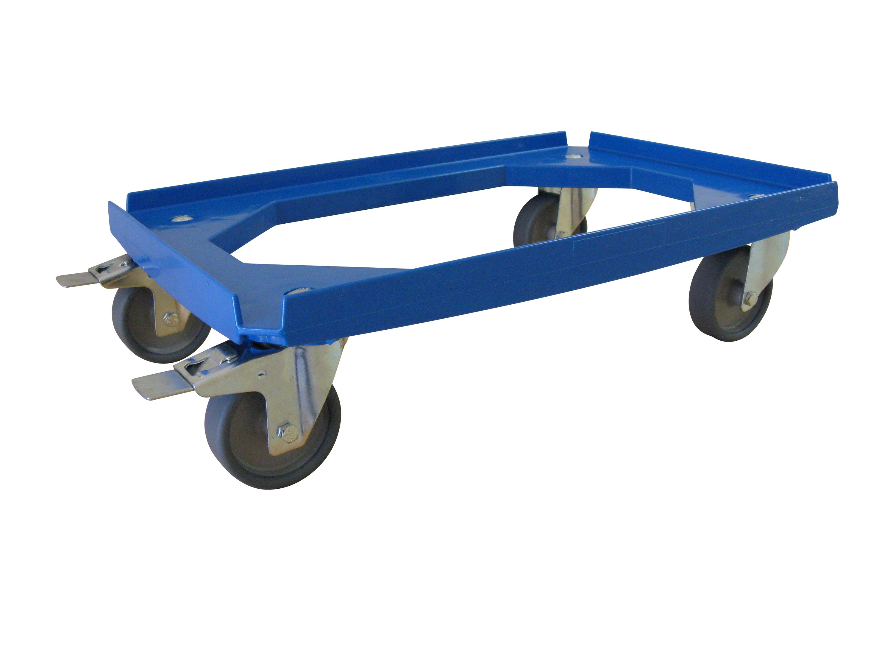 ALUTEC Rollwagen f&uuml;r Kunststoffboxen (610x410mm, 250 kg, Feststellbremse, blau) - Bild 1