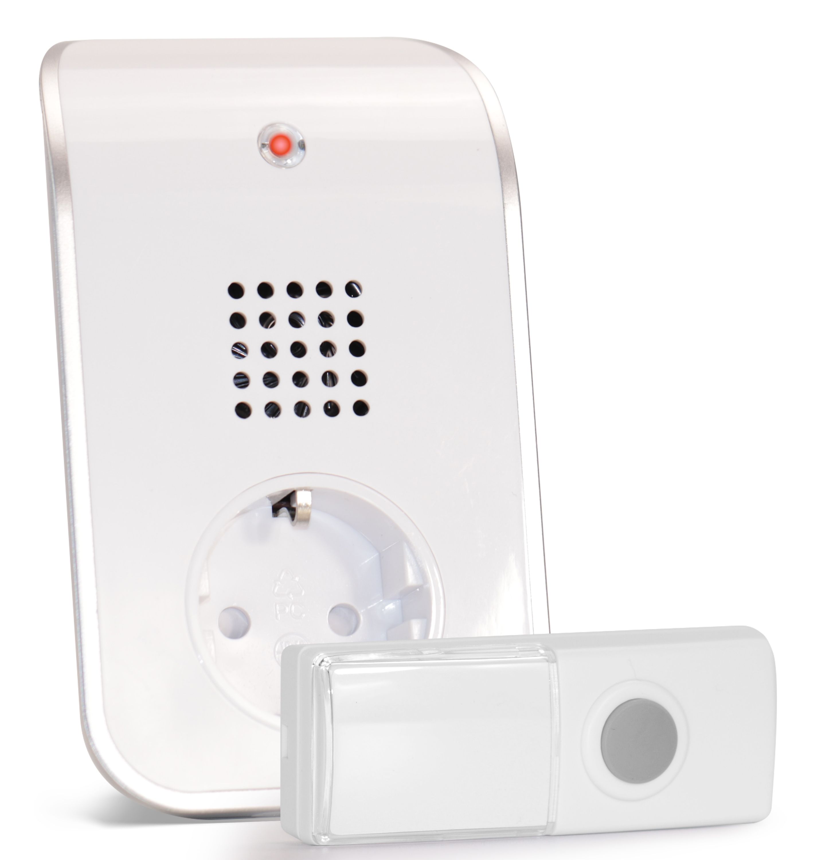 HEIDEMANN Funkklingel Set HX Curve - Erweiterbare Klingel mit Steckdosenanschluss - Funk Klingel - inkl. Sender & Empf&auml;nger - HX T&uuml;rklingel -wei&szlig; - Bild 1