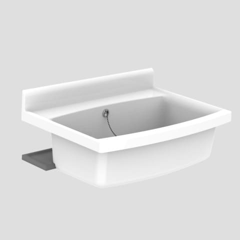 SANIT maxi Becken / Waschbecken / Ausgussbecken / Waschtisch mit &Uuml; berlauf, wei&szlig; - Bild 1