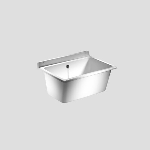SANIT Waschbecken mit Öberlauf, Waschtrog für Waschküche, Kunststoff, 35 l, weiß