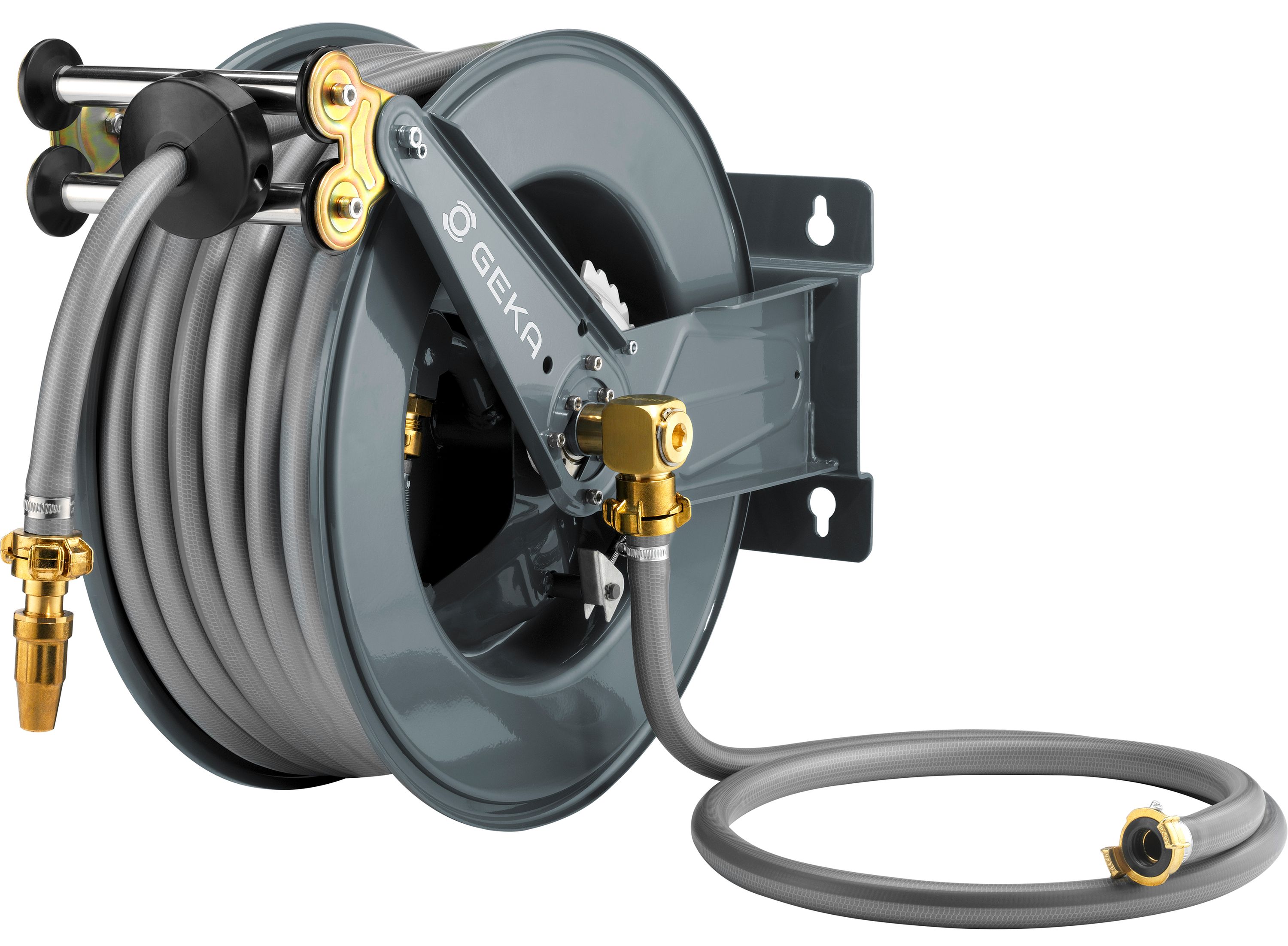 GEKA plus Schlauchaufroller PA30SK Stahlkonstruktion, autom. R&uuml;ckzug 30 m Schlauch - Bild 1