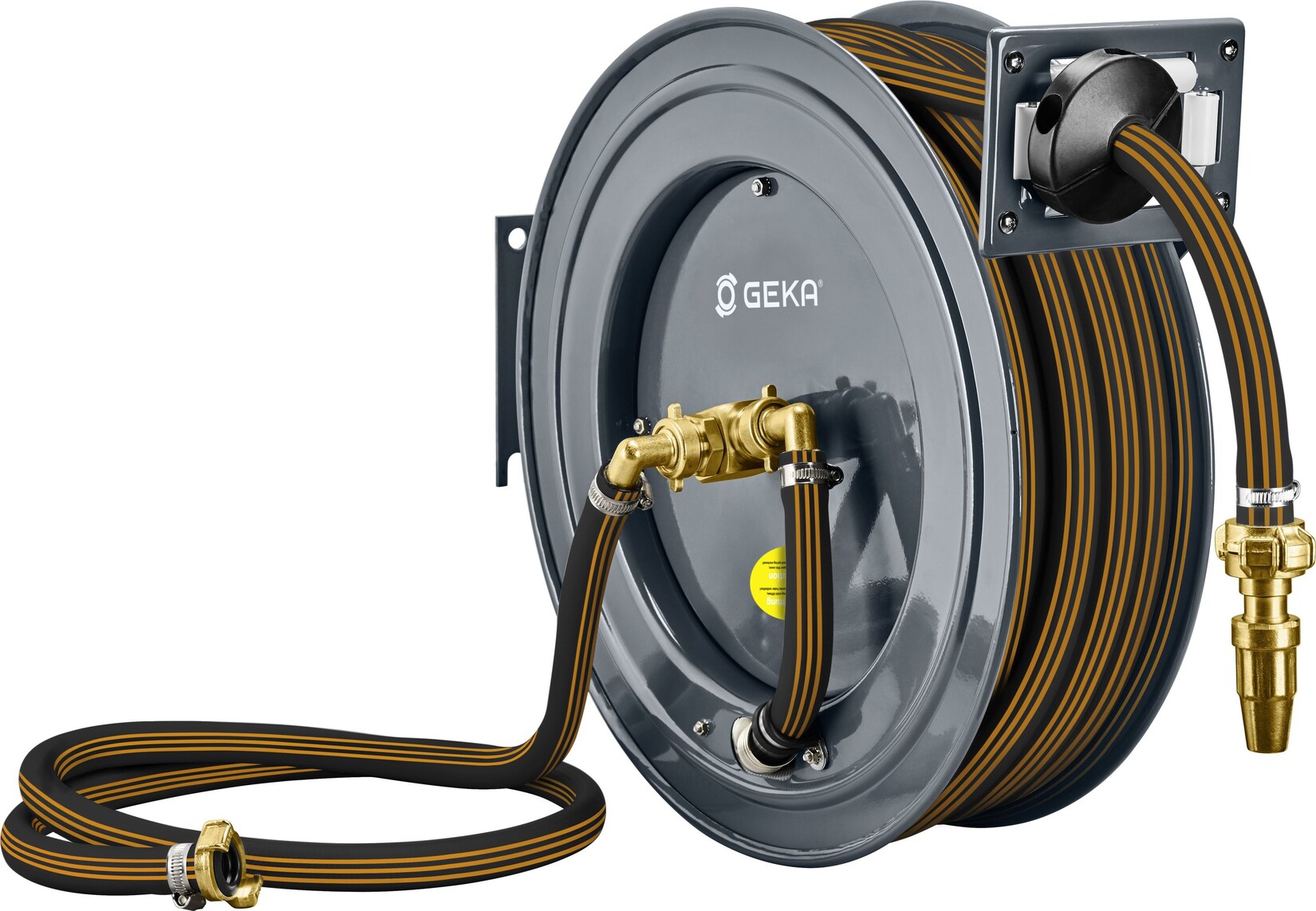 GEKA plus Schlauchaufroller PA20GSK autom. Rückzug, 15 m Gummi Wasserschlauch | 04015933112924
