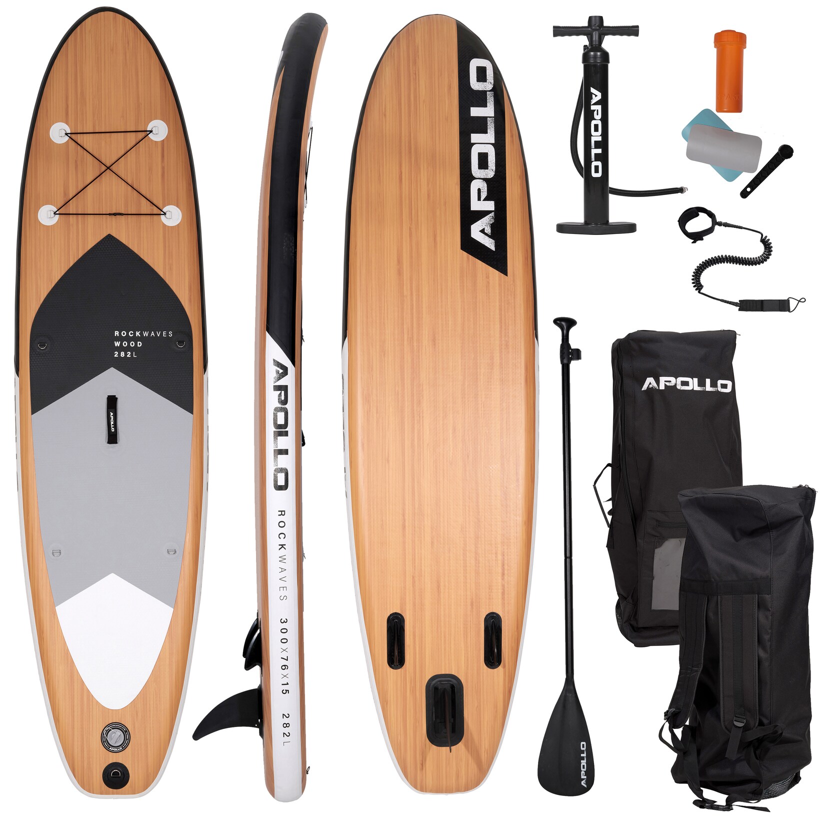 Apollo Aufblasbares Stand Up Paddle Board SUP – Wood | 04250518567021